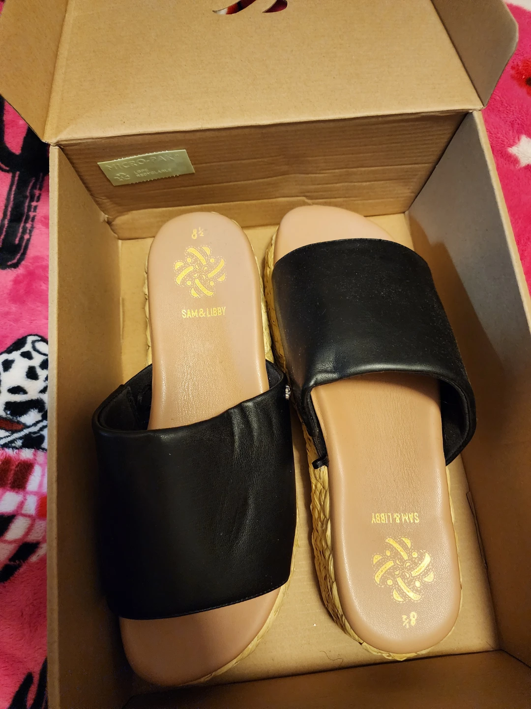 Sam & Libby Women's Black Slide Sandals - Size 8.5 - photo 2