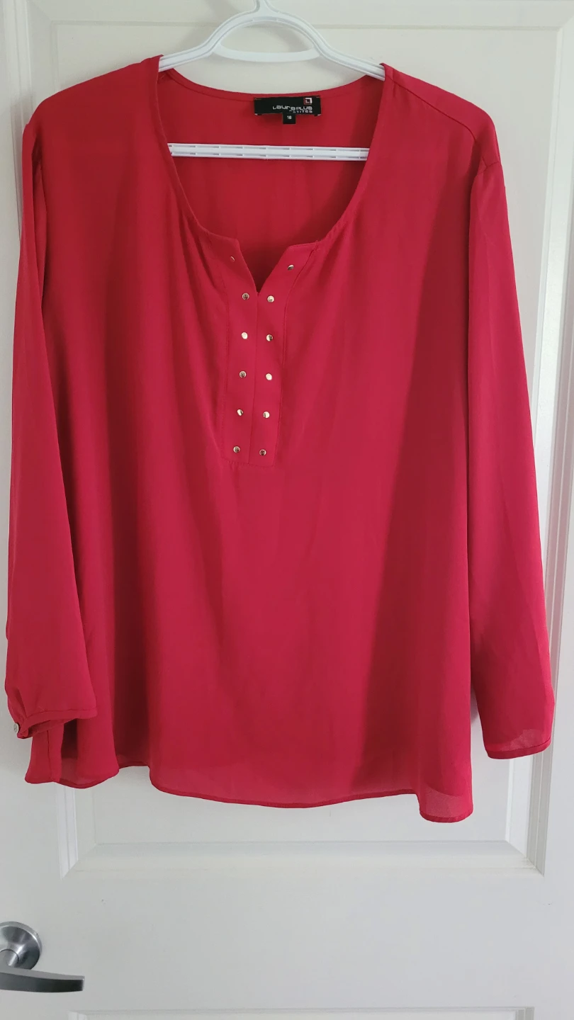Laura Plus Size Red Blouse - Size 16