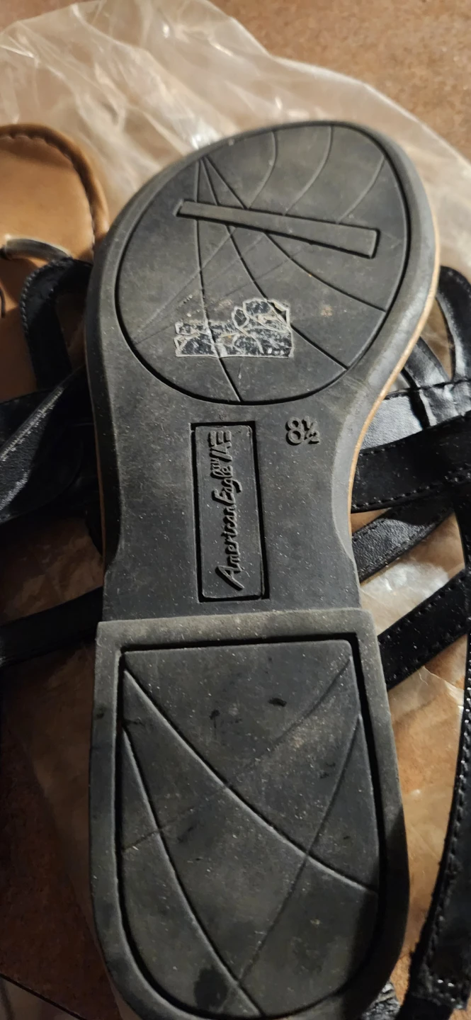 American Eagle Black Strappy Sandals - Size 8.5