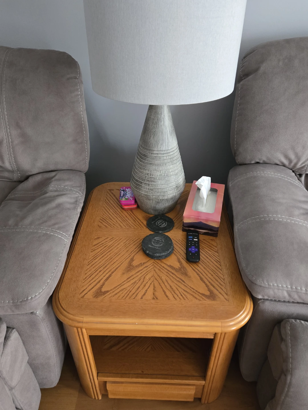 Oak Finish Coffee Table with Drawers - photo 2