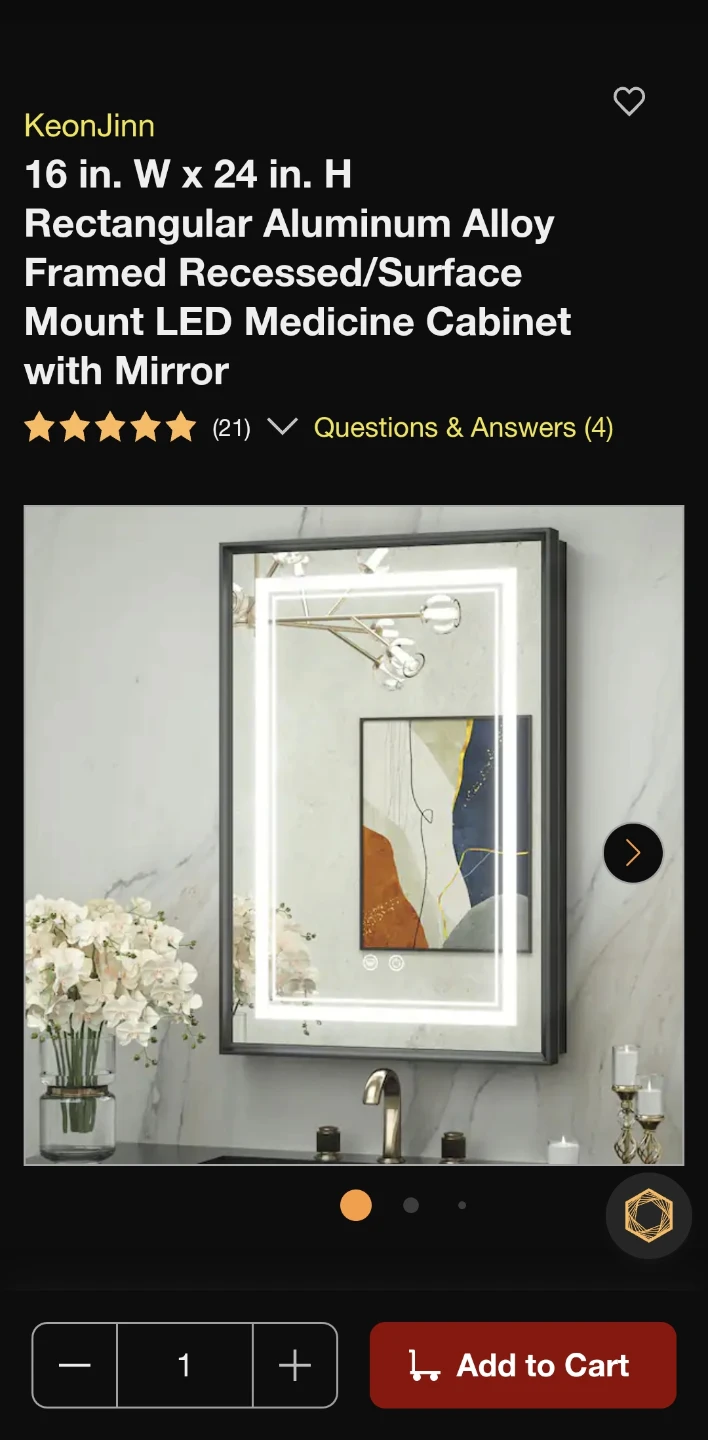 KeonJinn 16 Framed LED Medicine Cabinet