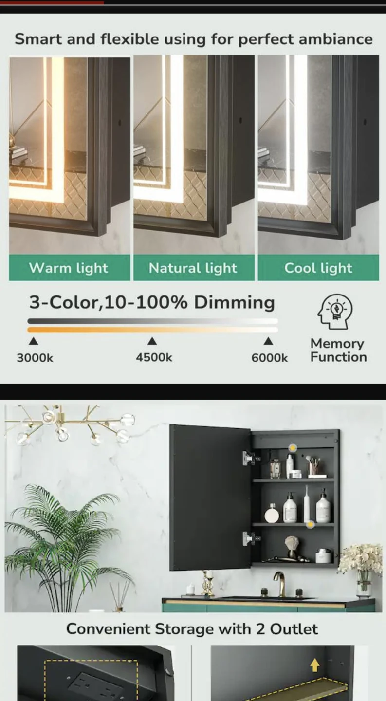 KeonJinn 16 Framed LED Medicine Cabinet - photo 5
