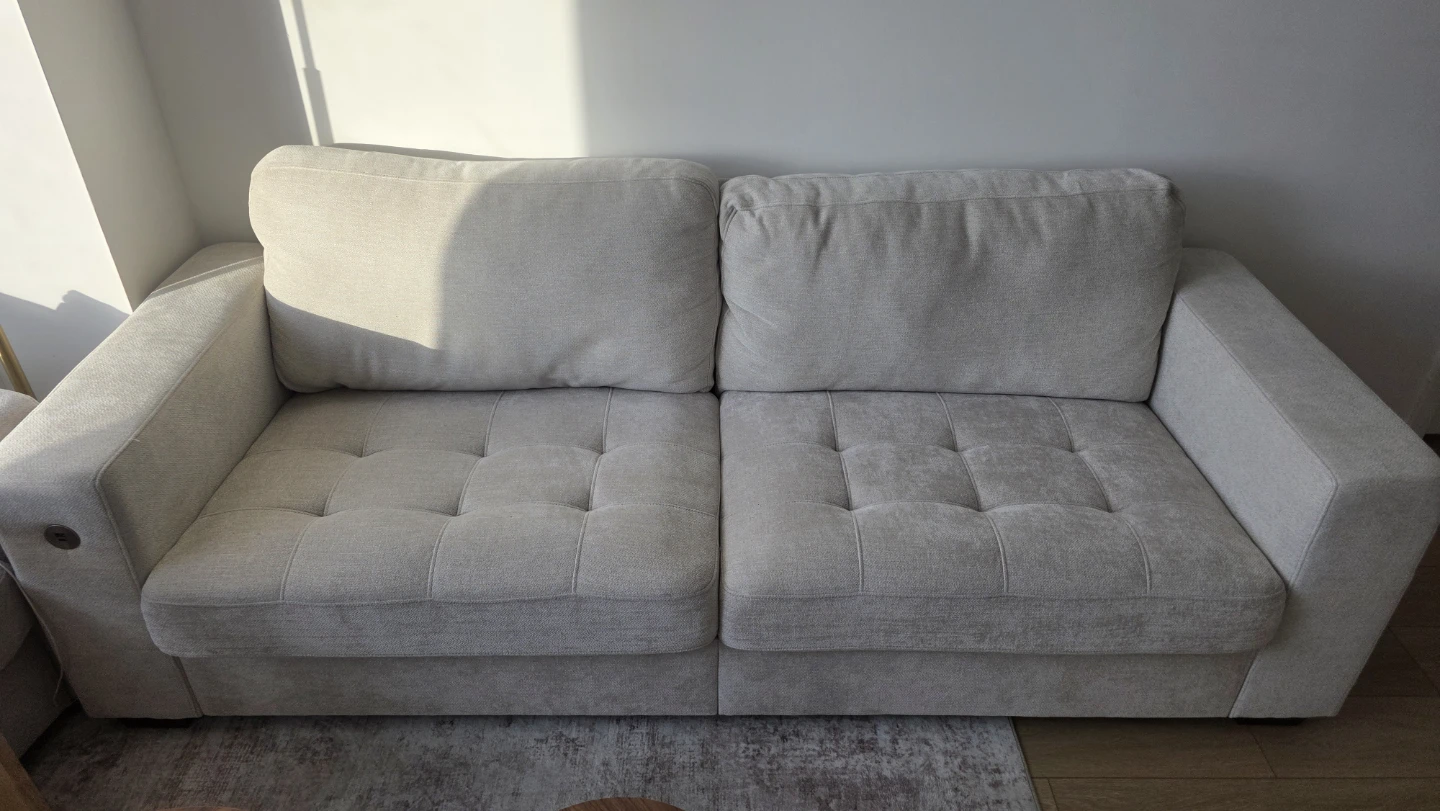 Sectional Sofa - Light Beige Fabric