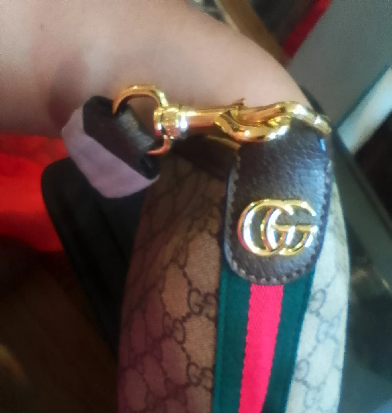 Gucci Canvas Monogram Shoulder Bag