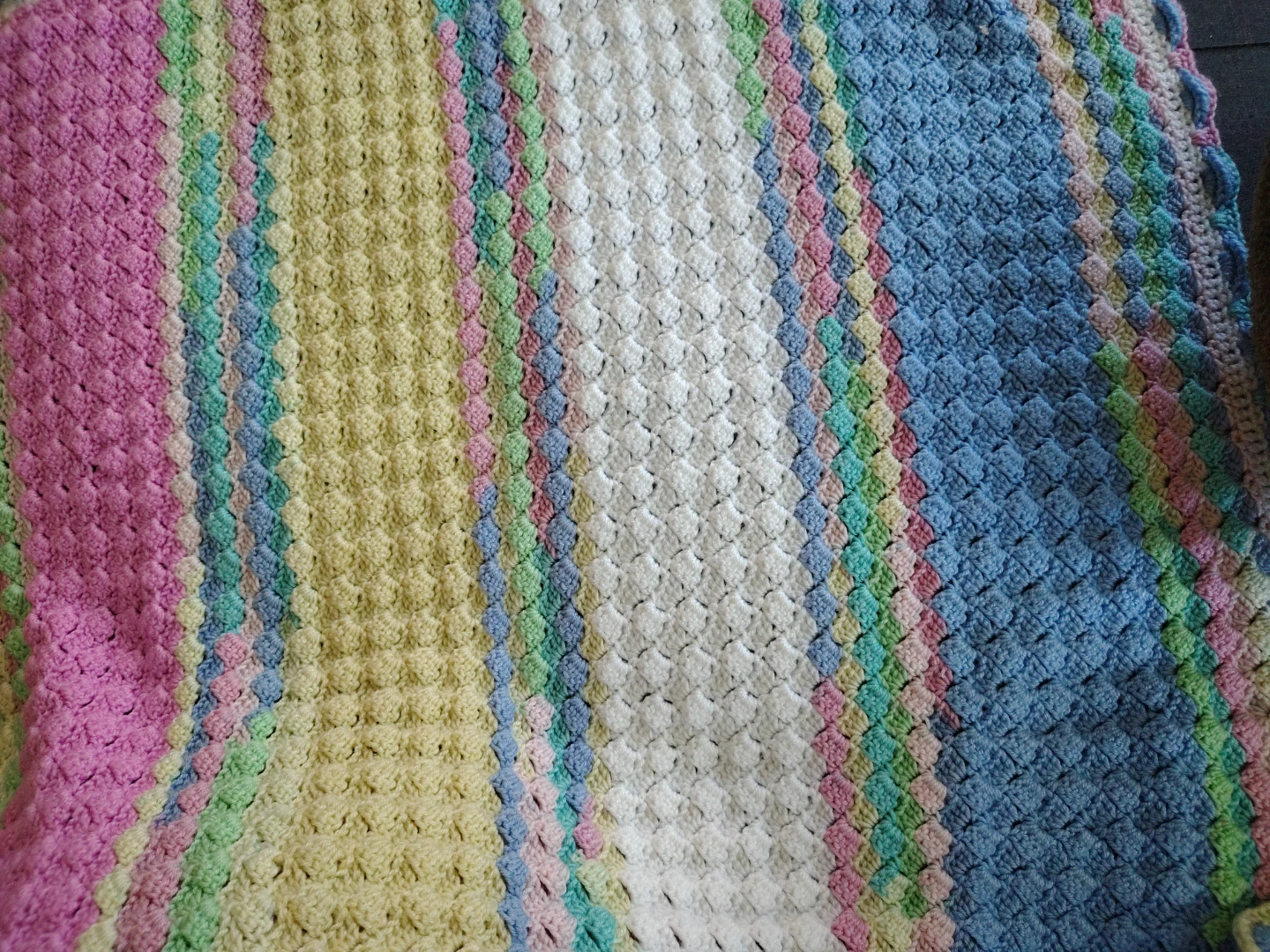 Handmade Striped Crochet Baby Afghan - photo 2