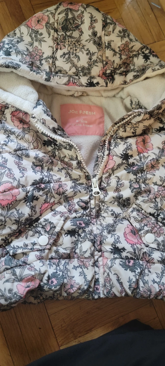 Joe Fresh Baby Girl's Floral Puffer Jacket 6-12 Months - photo 2