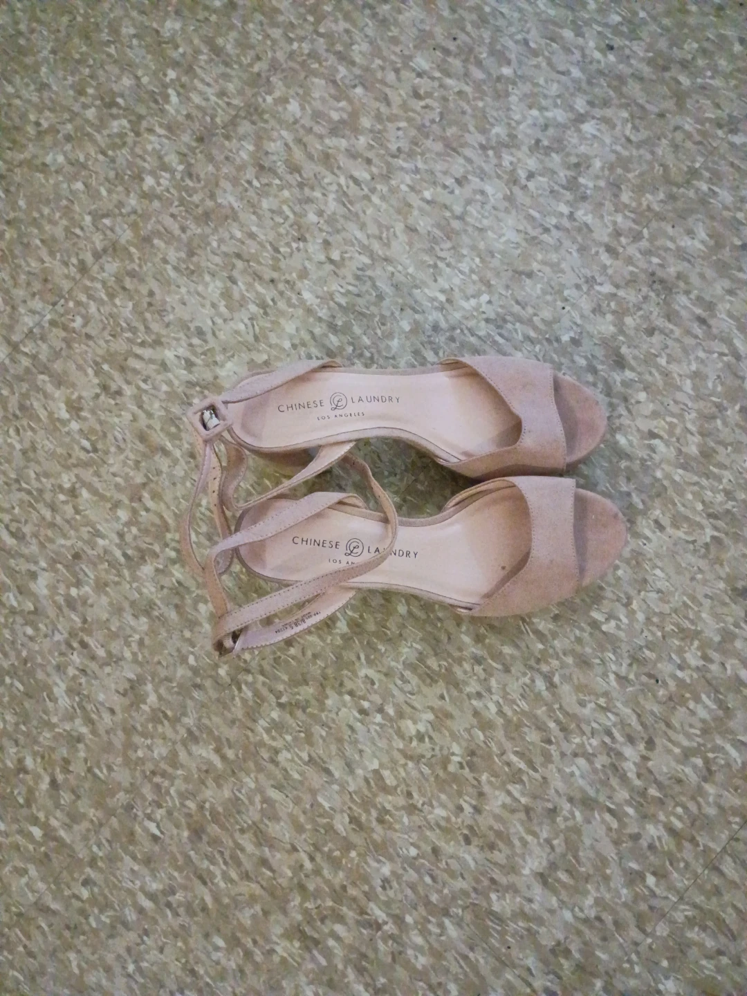 Chinese Laundry Women's Pink Suede Ankle Strap Sandals