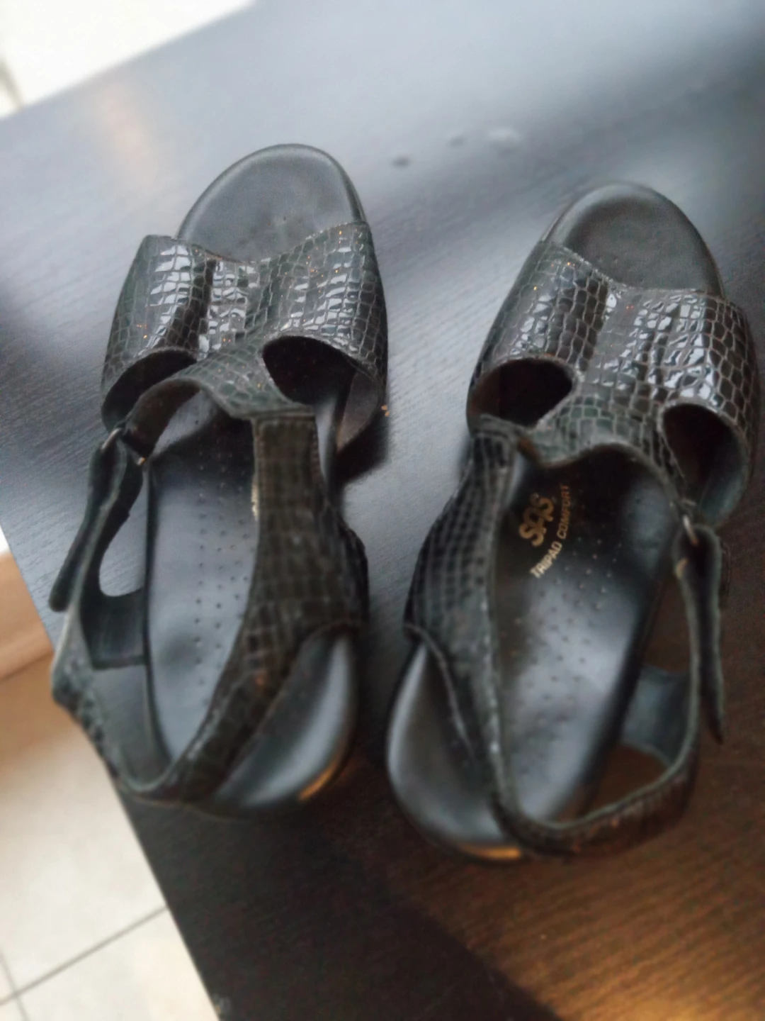 SAS Triad Comfort Black Snake Embossed Sandals - photo 3