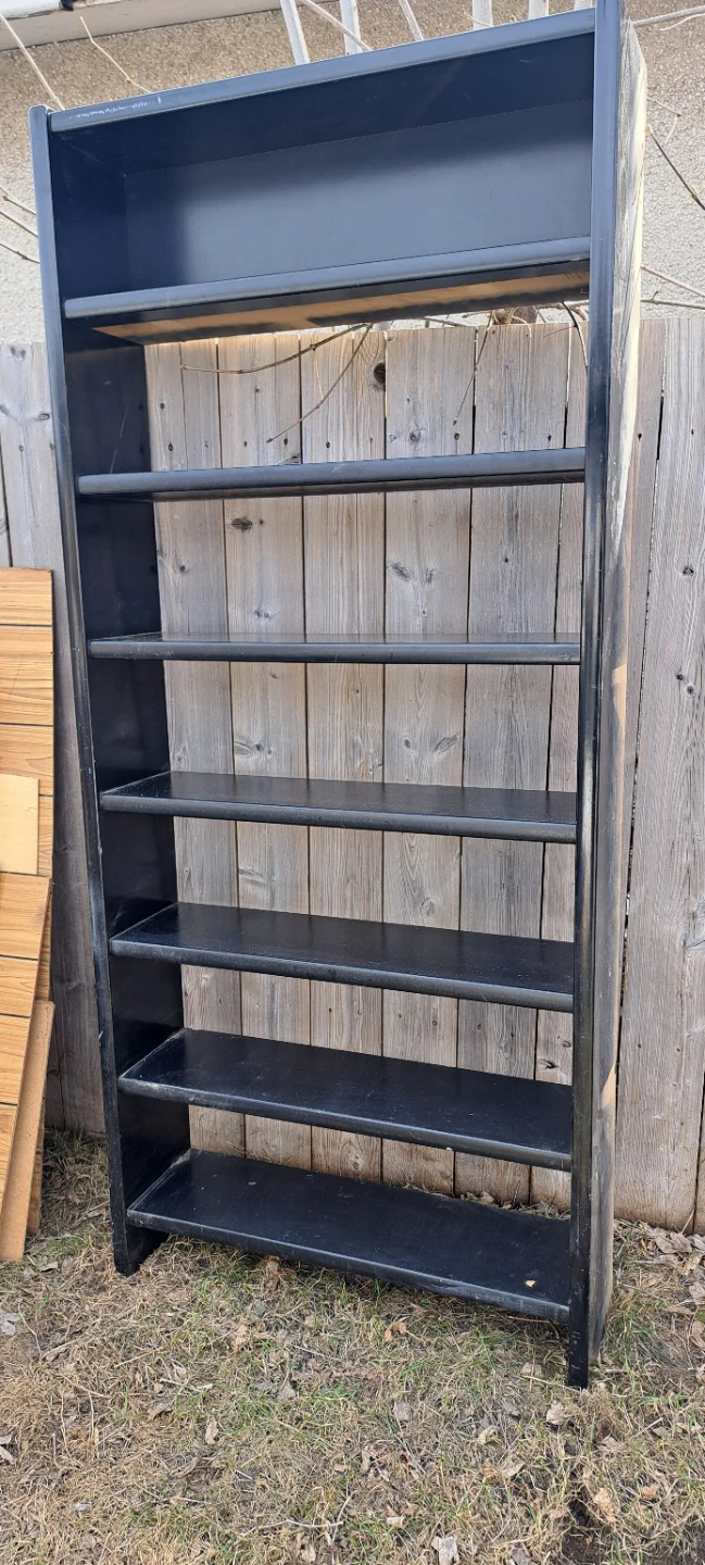Black 6-Shelf Bookshelf - photo 2
