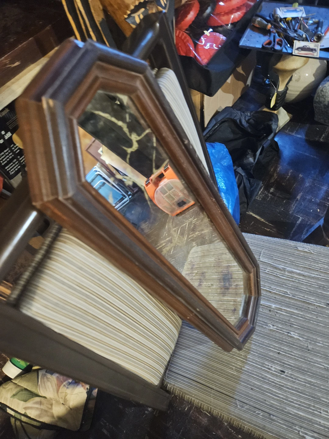 Decorative Wooden Octagon Mirror - photo 3