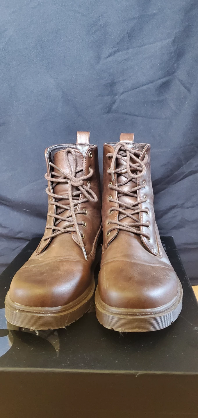 Brown Lace-Up Combat Boots - photo 2