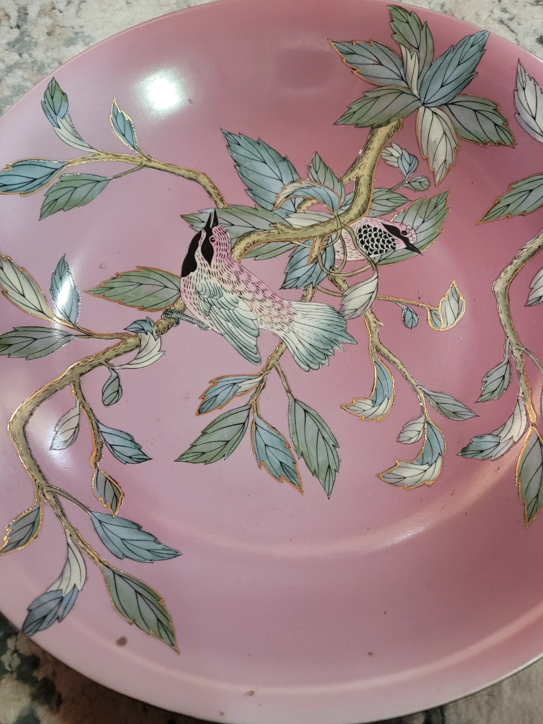 Pink Decorative Plate with Birds - photo 3