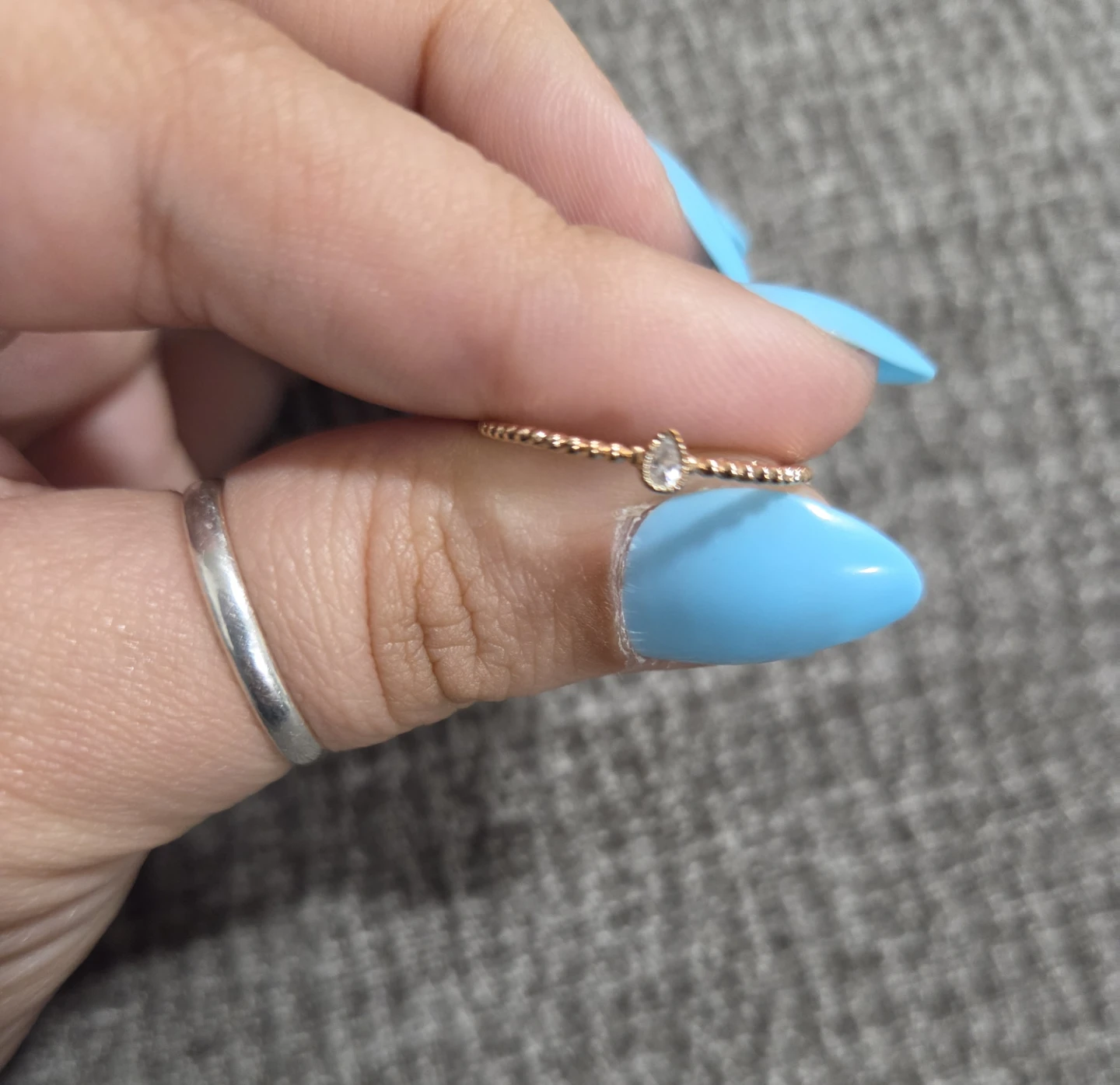 Rose Gold Tone Beaded Ring