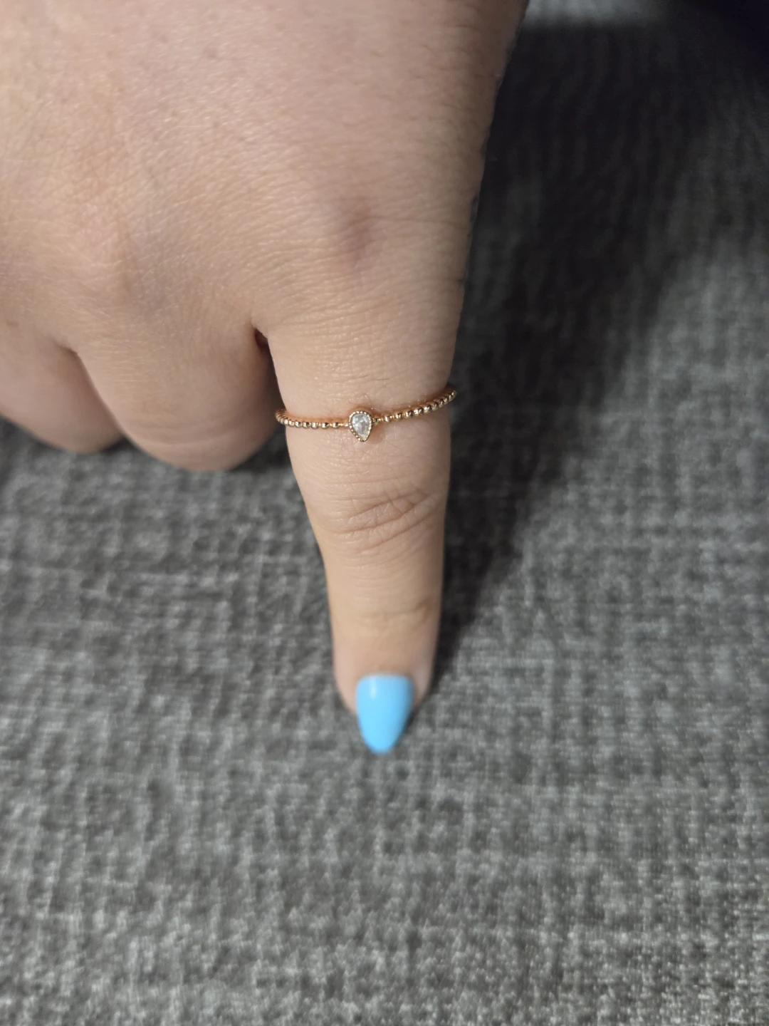 Rose Gold Tone Beaded Ring - photo 2