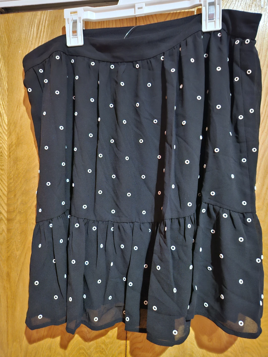 Michael Kors Black White Dot Tiered Mini Skirt Size 14 - photo 4