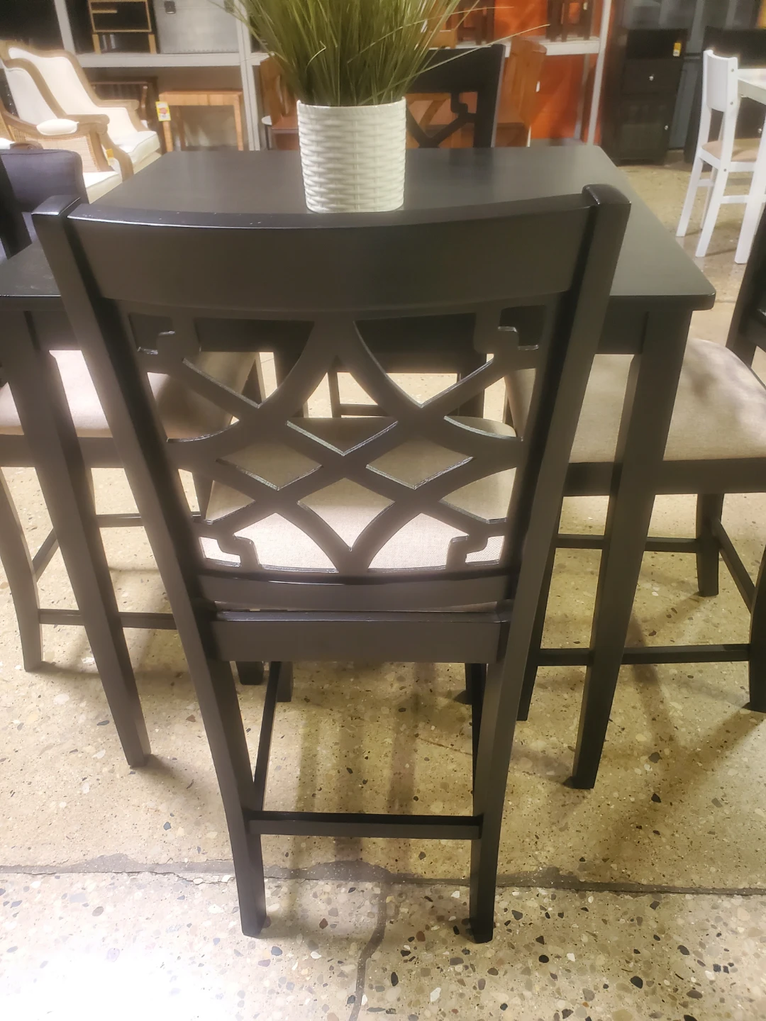 Black Counter Height Dining Set with 4 Chairs - photo 4