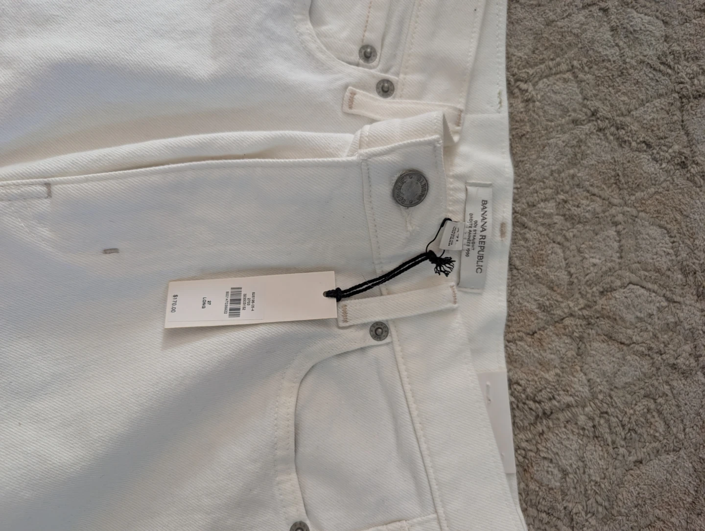 Banana Republic White High Rise Straight Jeans Size 27 - photo 4