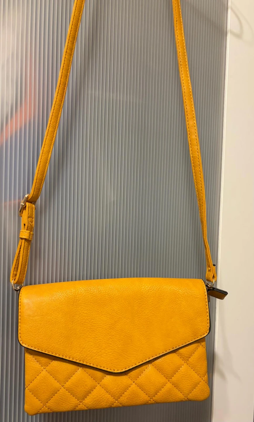 Yellow mustsrd Quilted clutch Crossbody Bag - photo 3