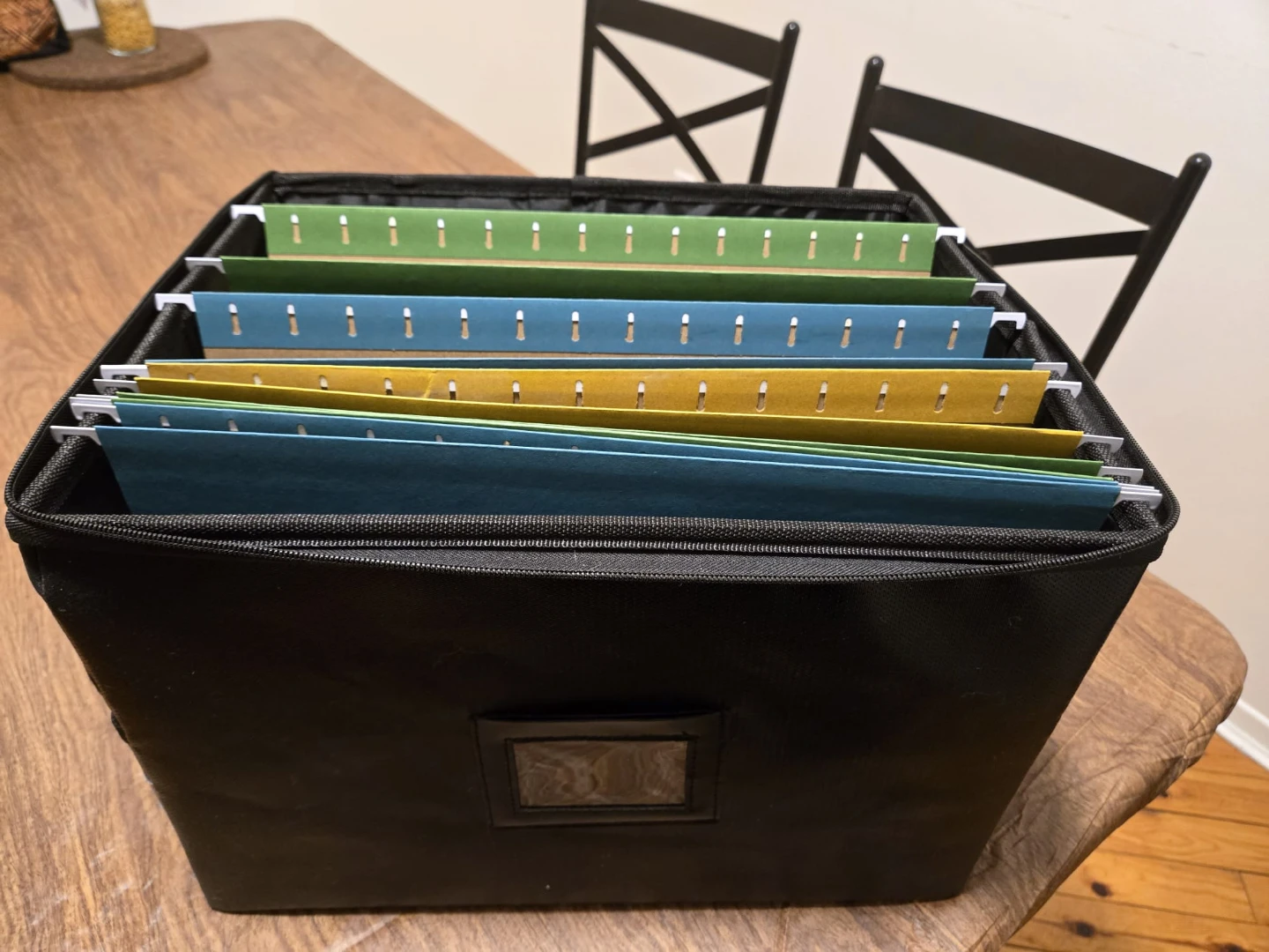 Black Portable File Organizer Box with Combination Lock - photo 2
