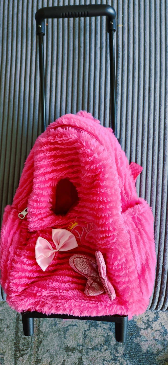 Toddler Fluffy 2 in 1 rolling bag