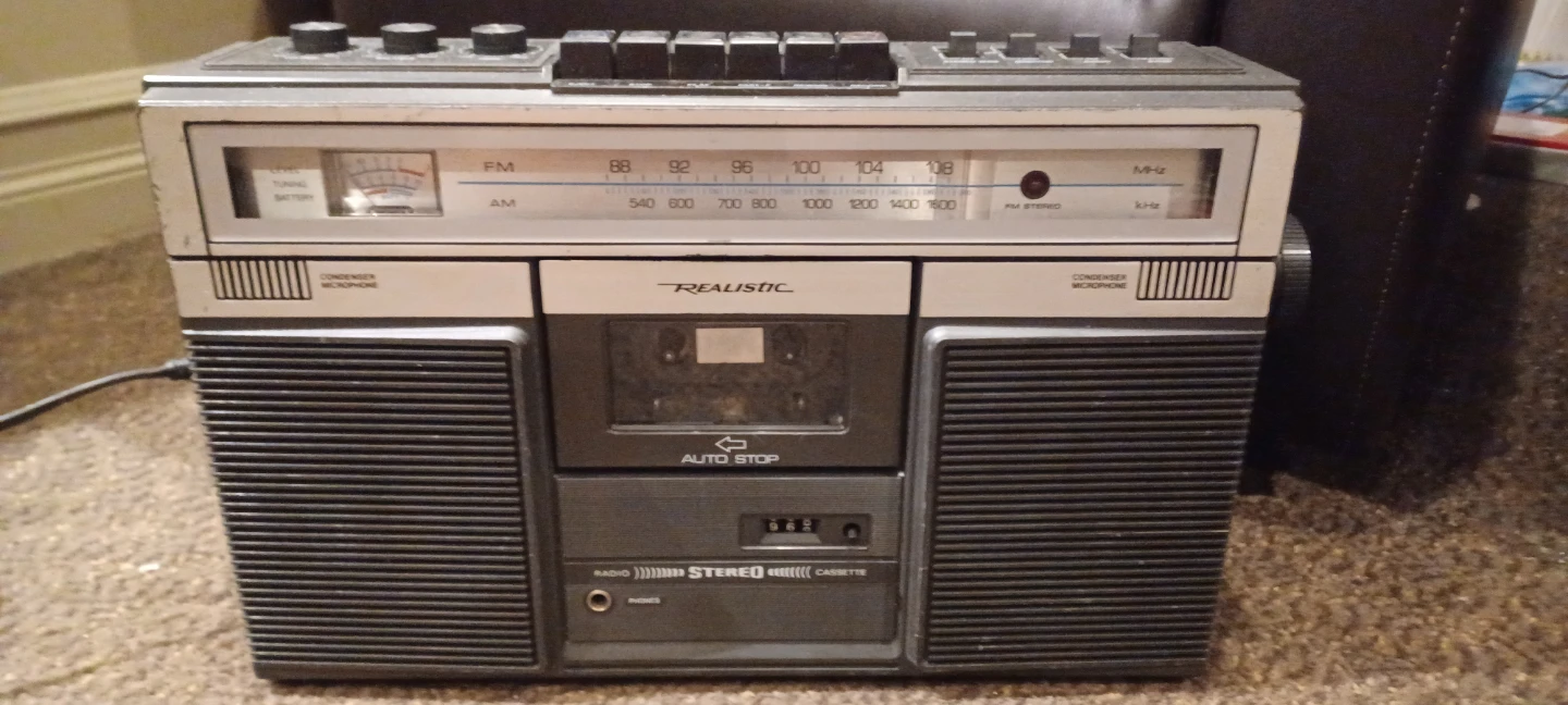 Vintage realistic boombox