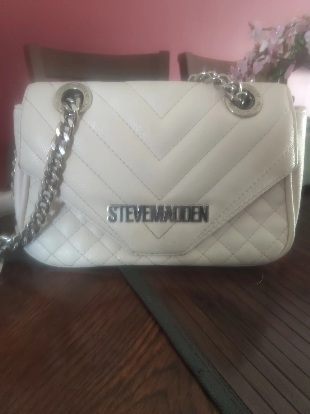 Steve Madden Cream Quilted Chain Shoulder Bag - photo 2