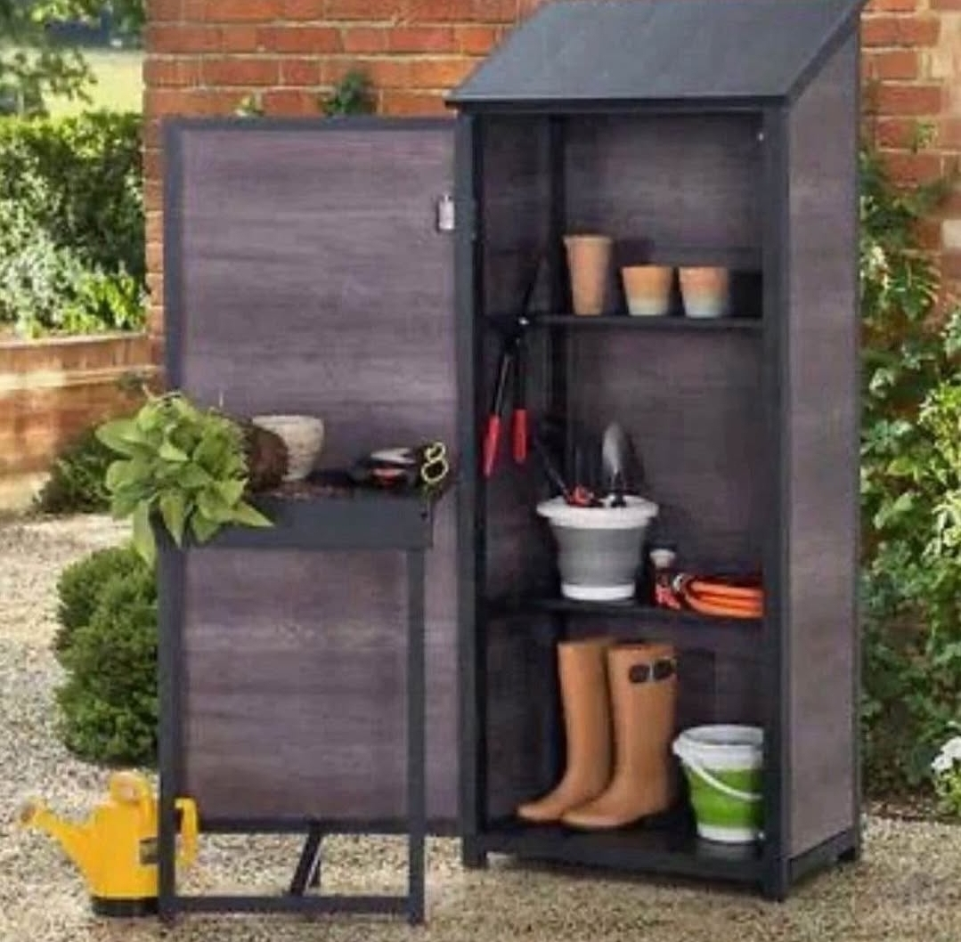 Outdoor Storage Cabinet with Fold-Down Table