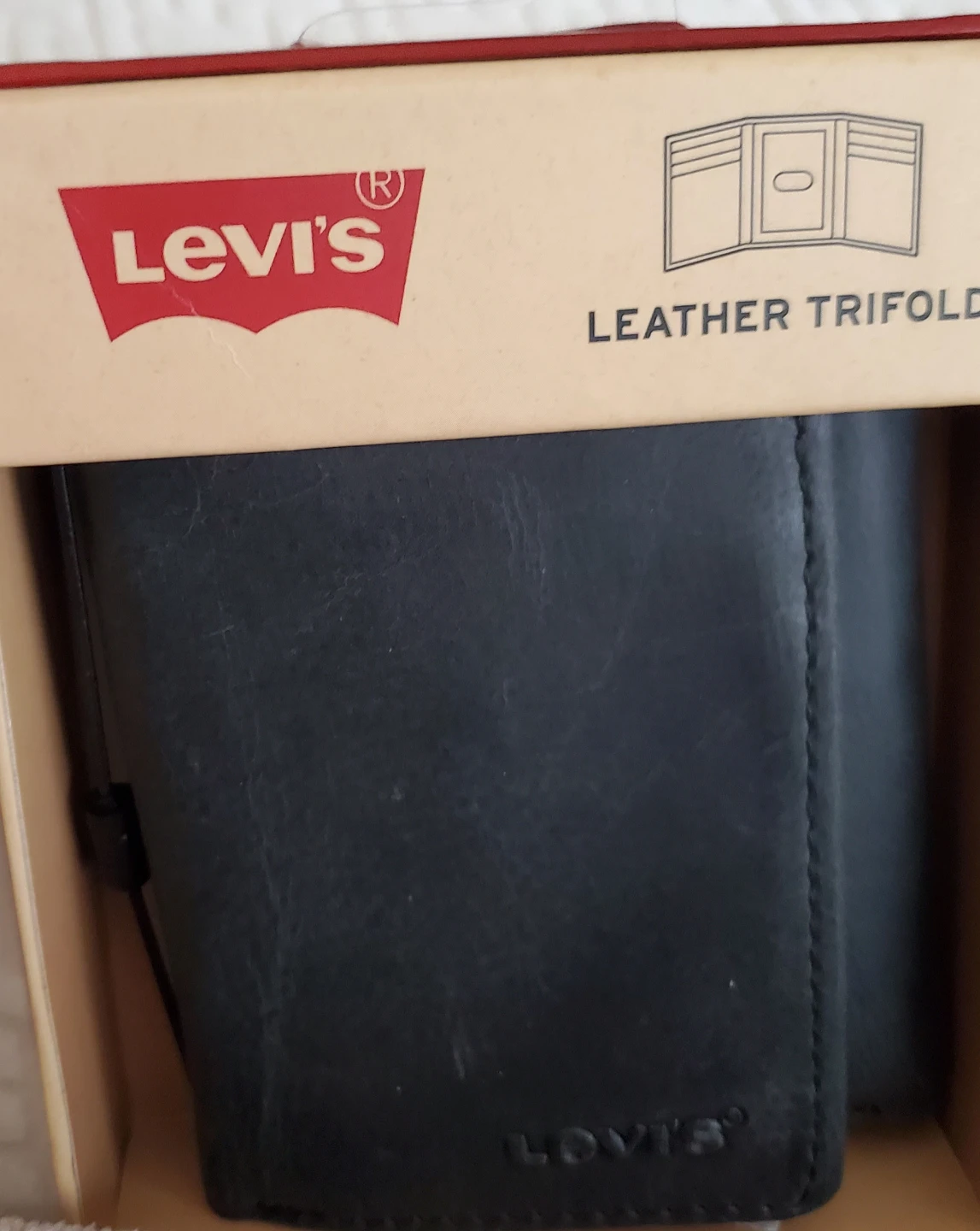 Levi's Black Leather Trifold Wallet