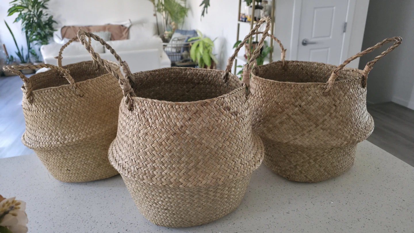Set of 3 Woven Seagrass Baskets - photo 2