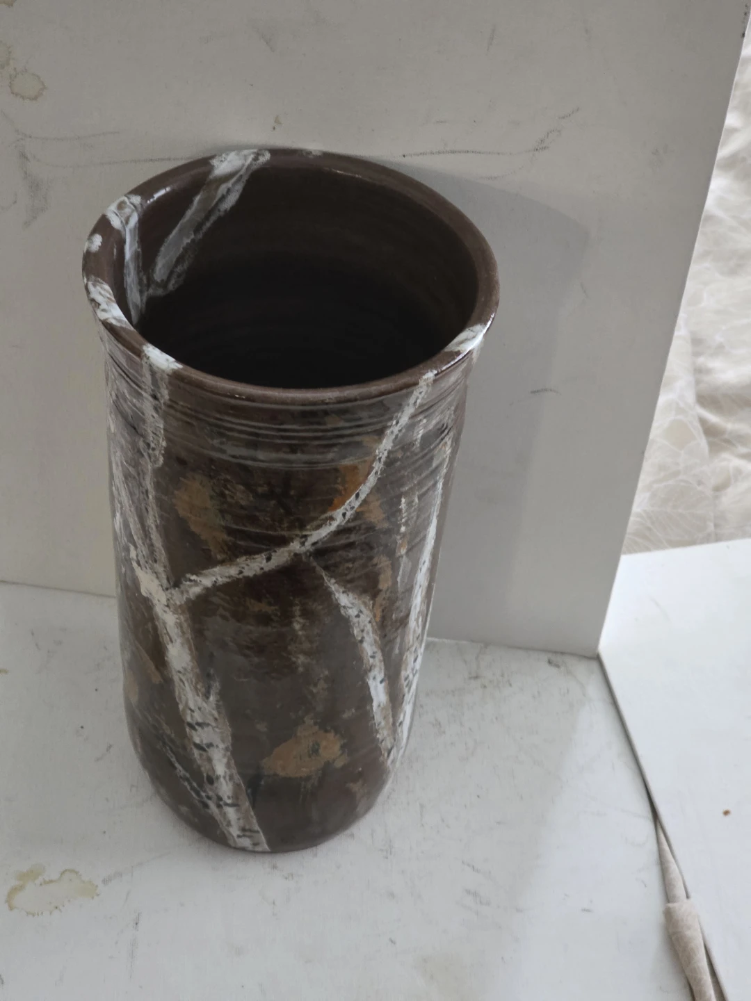 11" hand made vase with glaze featuring g burches - photo 3