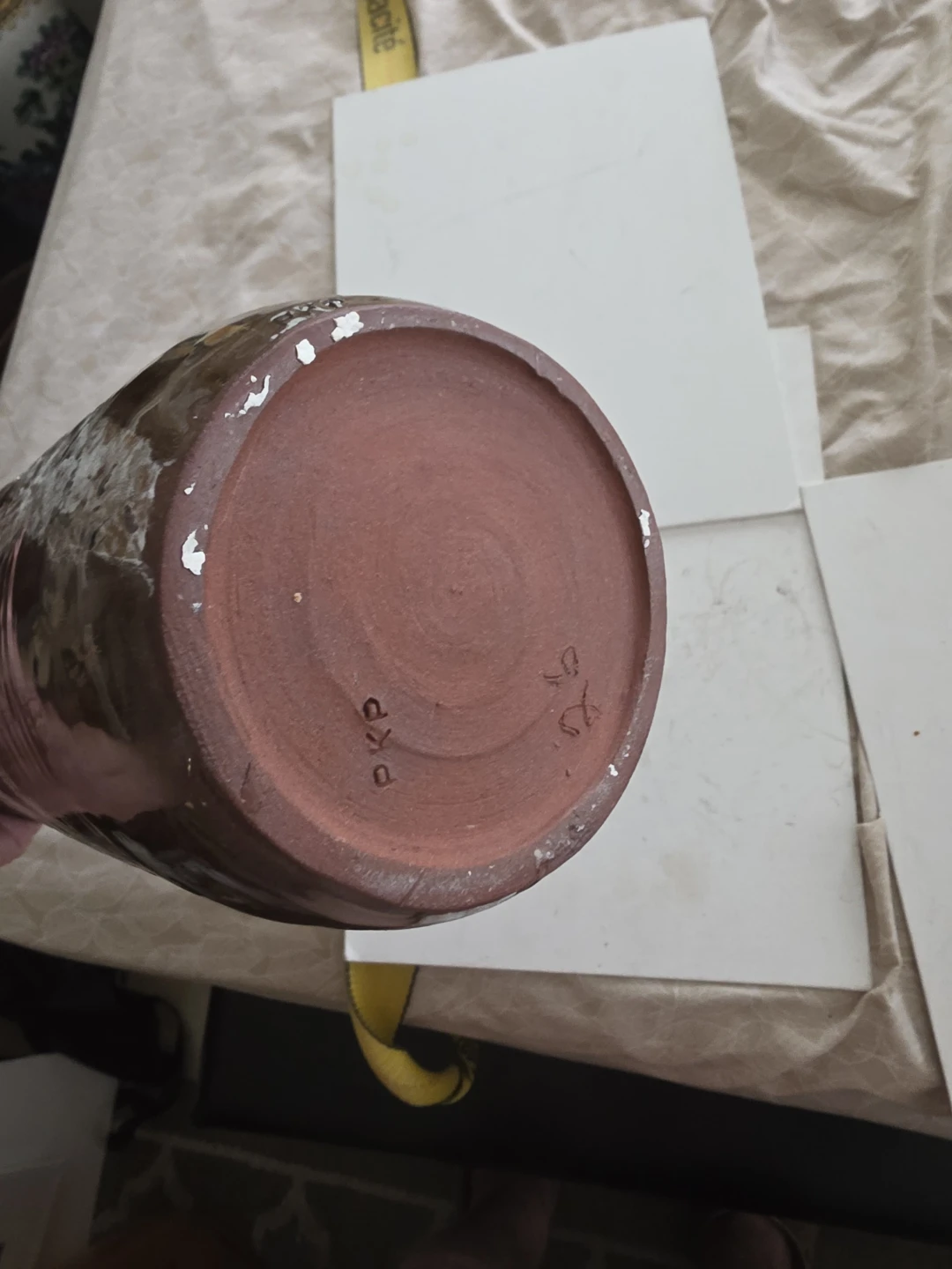 11" hand made vase with glaze featuring g burches - photo 5