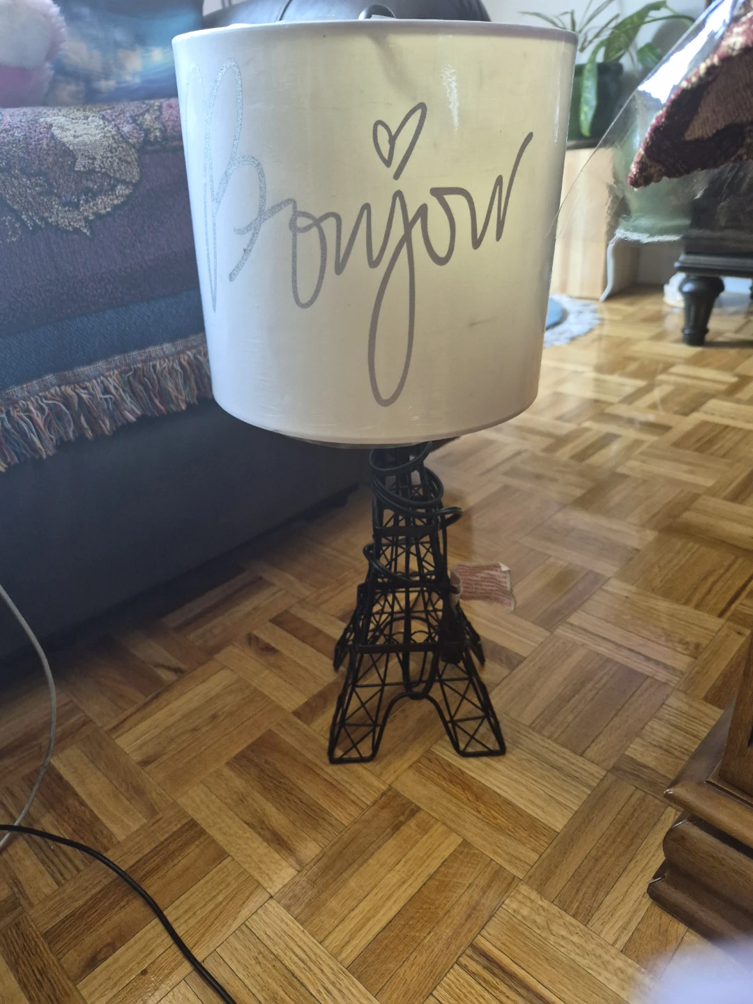 Eiffel Tower Table Lamp with "Bonjour" Shade - photo 2