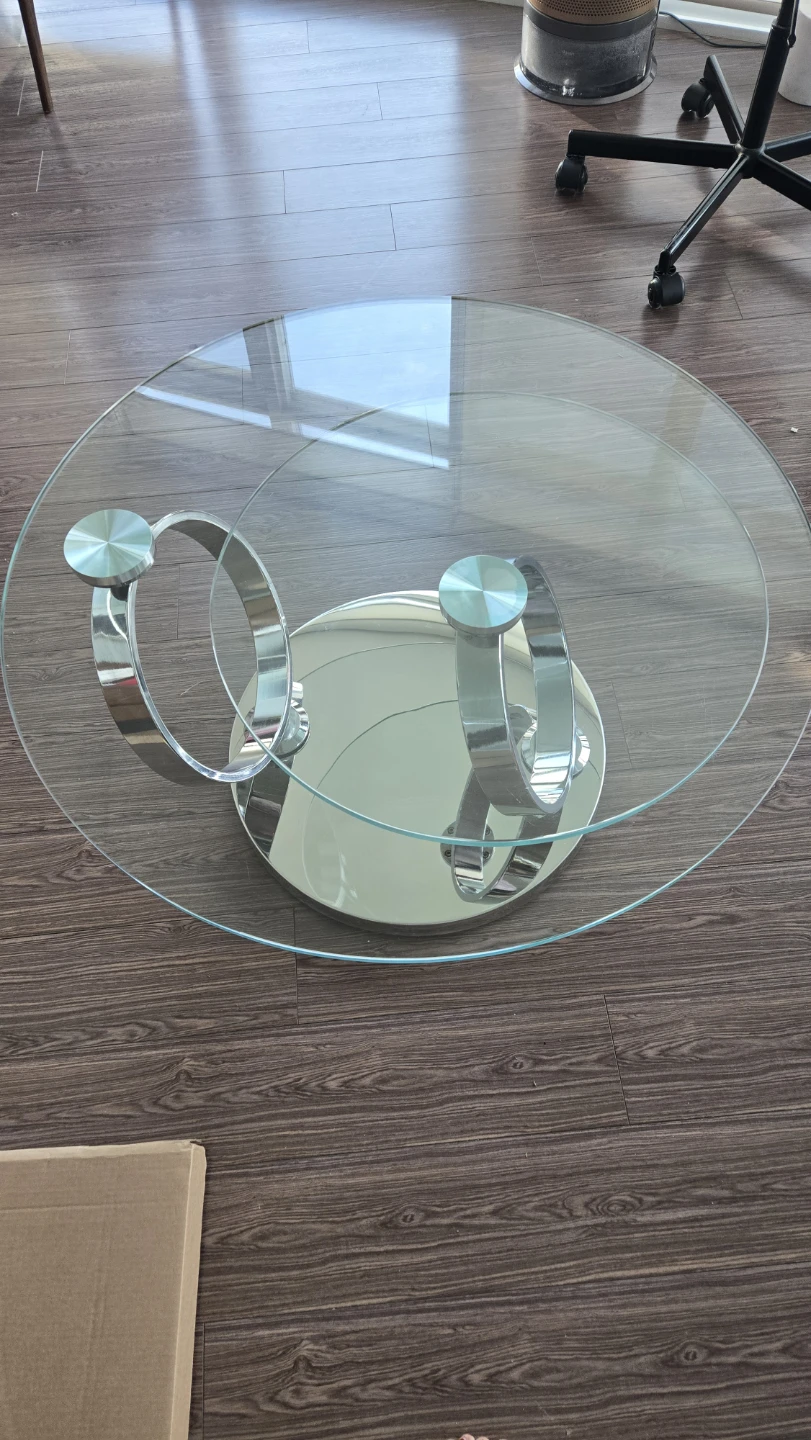 Modern Glass Coffee Table with Chrome Base - photo 2