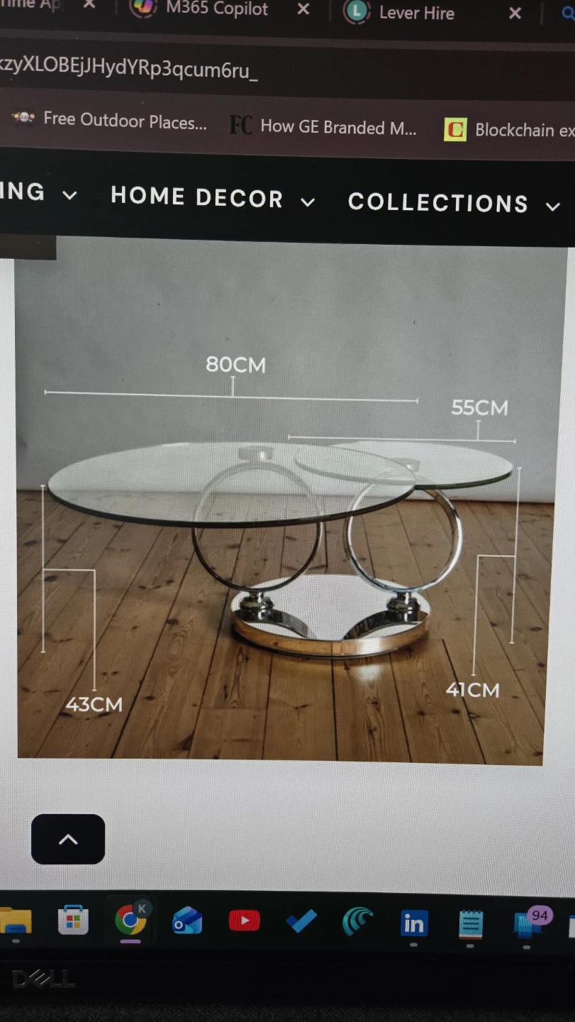 Modern Glass Coffee Table with Chrome Base - photo 4