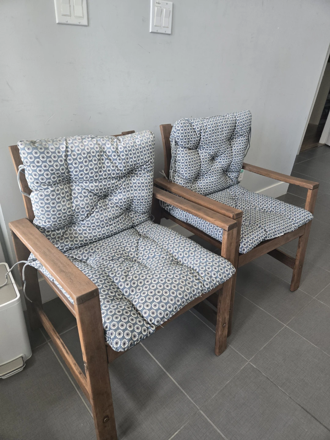 2 newly refinished ikea applaro outdoor patio chairs
