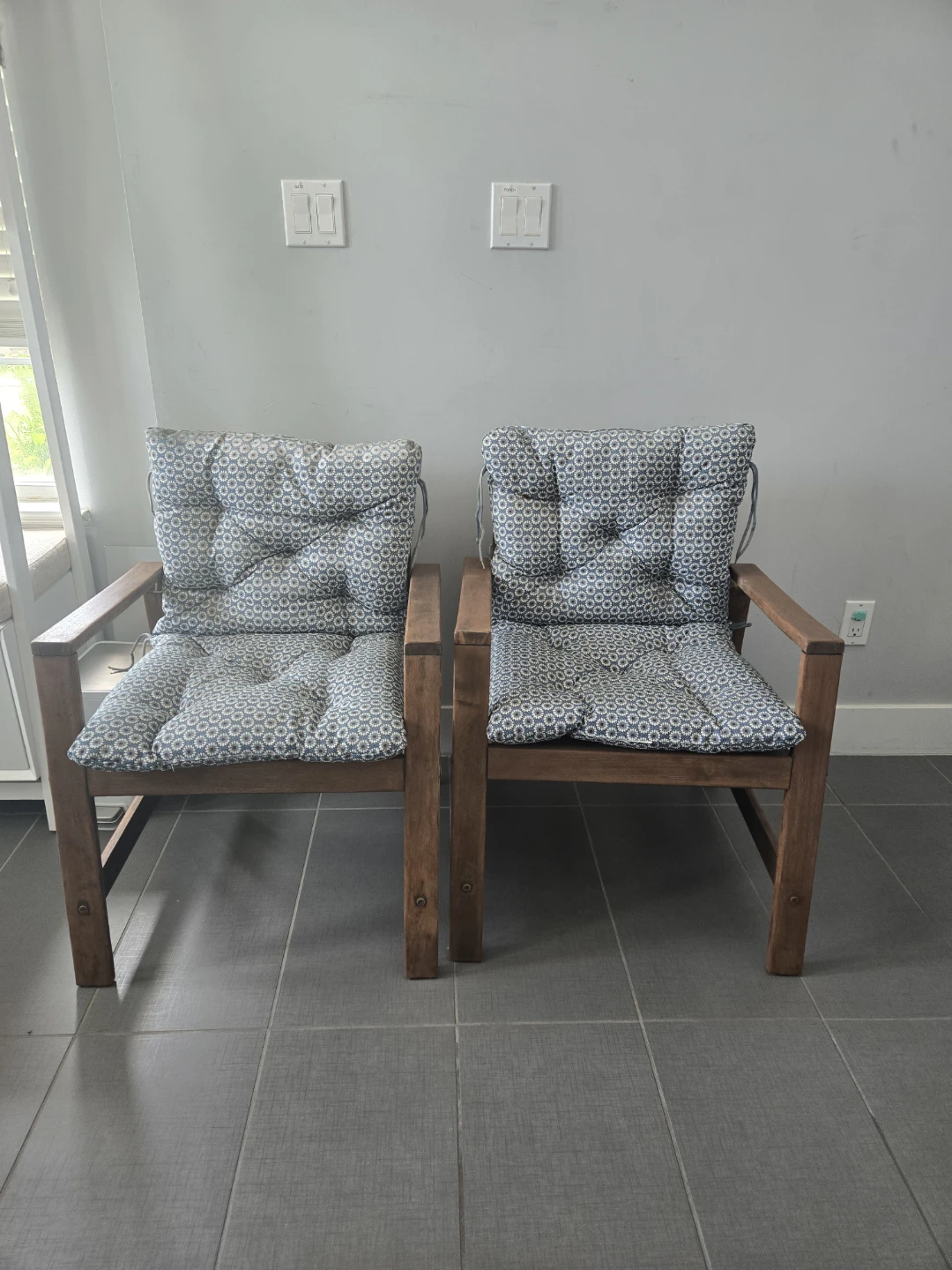 2 newly refinished ikea applaro outdoor patio chairs - photo 3