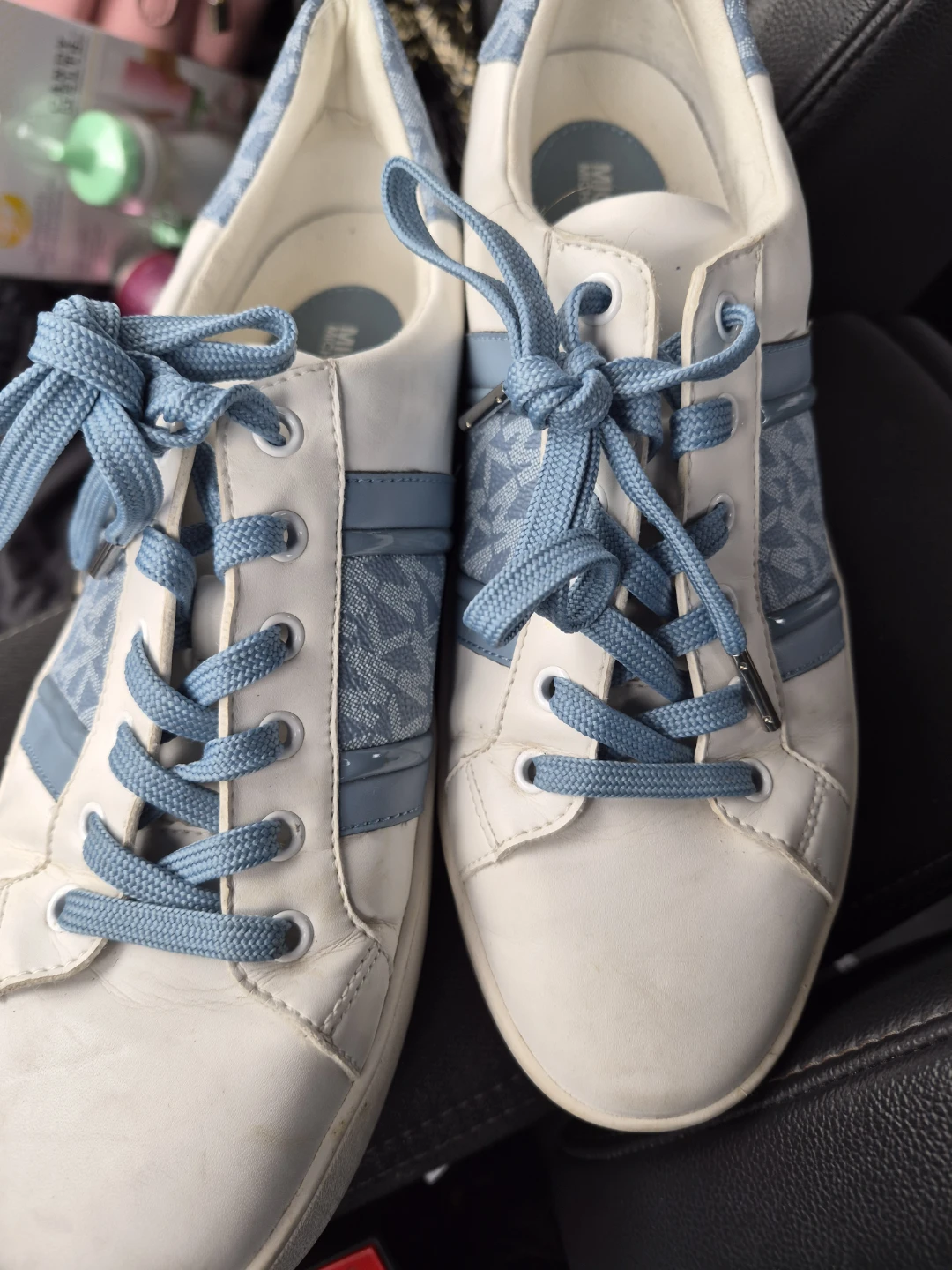 Michael Kors Women's Sneakers Size 8 White Blue Logo - photo 2