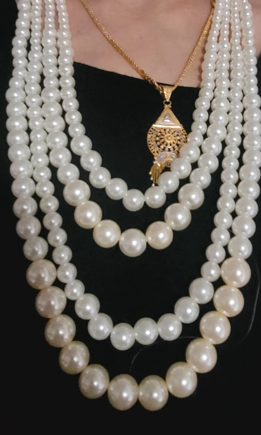 Multi-strand Faux Pearl Necklace - photo 3