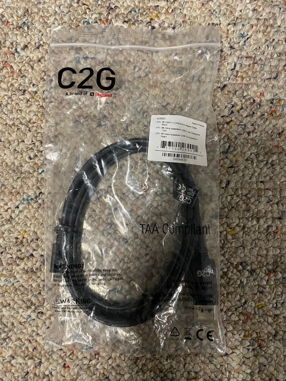 C2G 6ft USB-C to DisplayPort Adapter Cable - Black