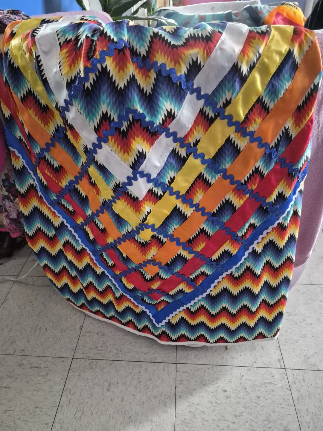 Brightly Patterned Ribon Skirt