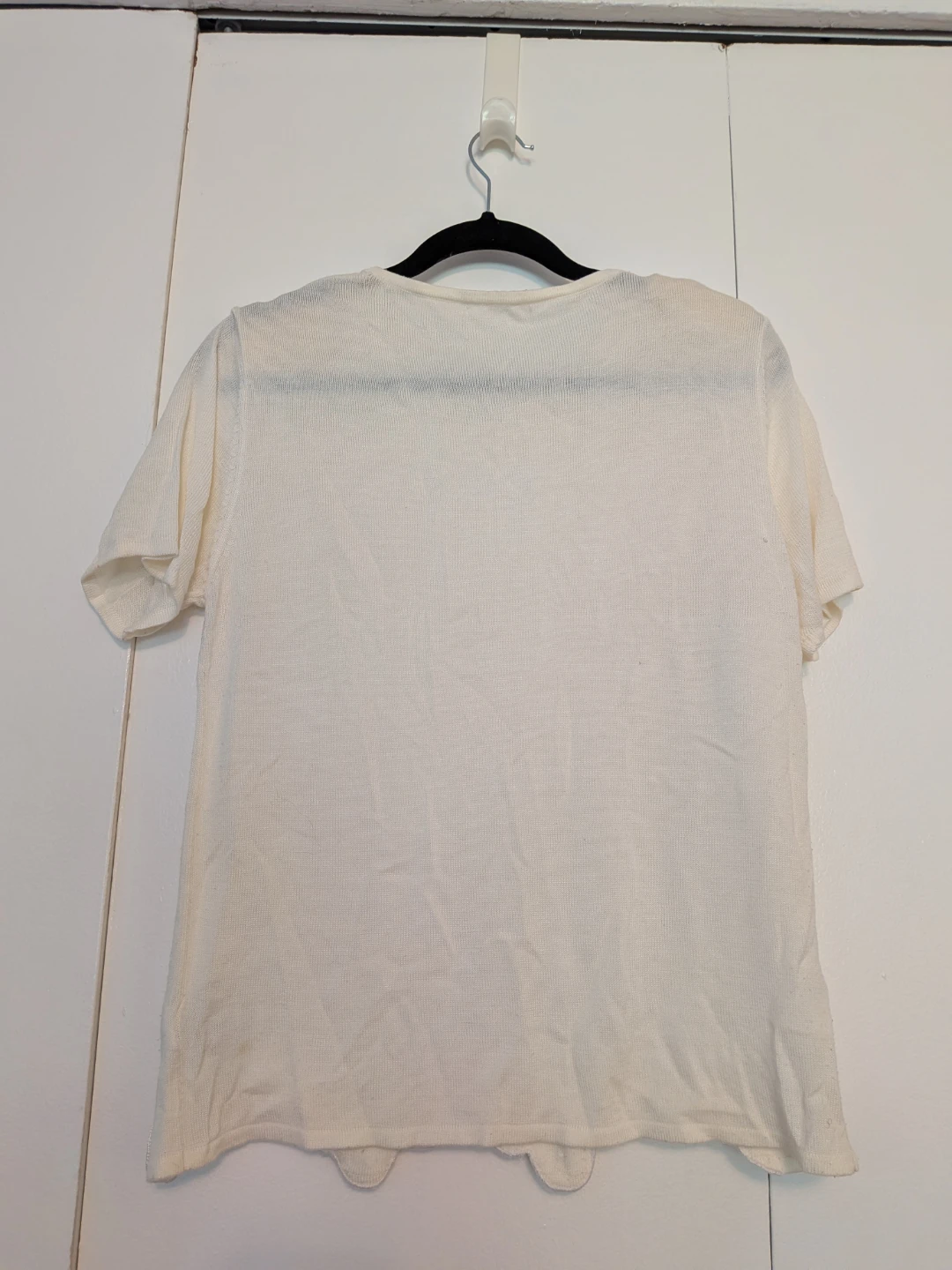 Cream Knit Top with Lace Trim - photo 3
