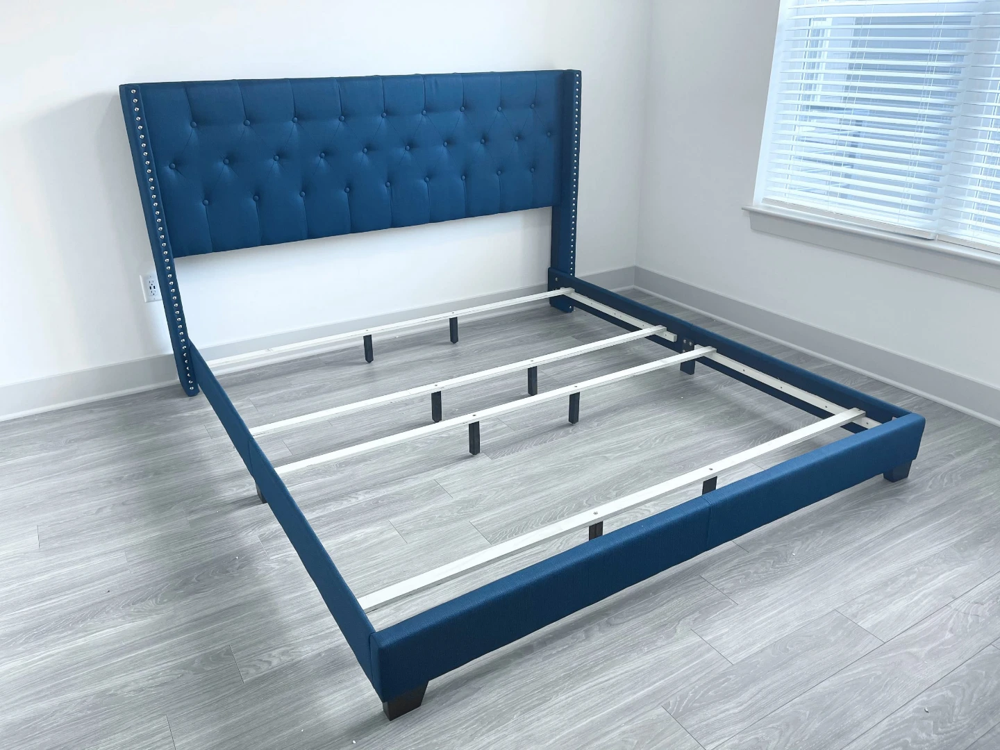 Brand New Blue Upholstered Tufted Bed Frame - photo 3