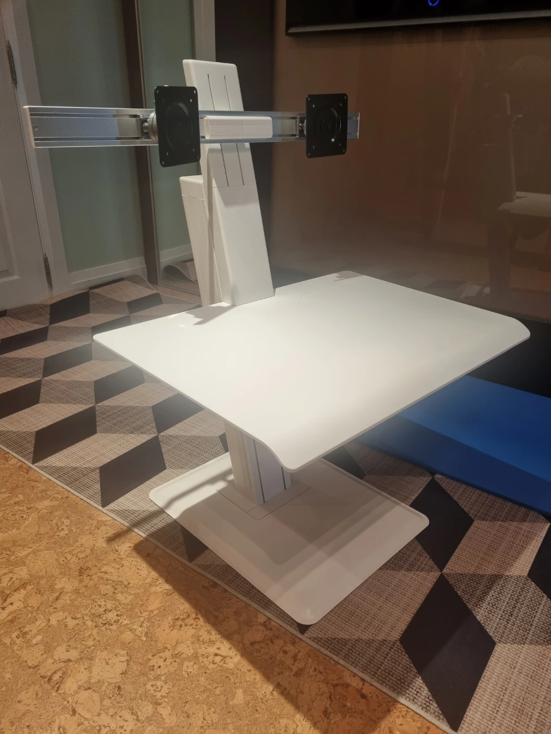 White Adjustable Dual Monitor Desk Riser - photo 3