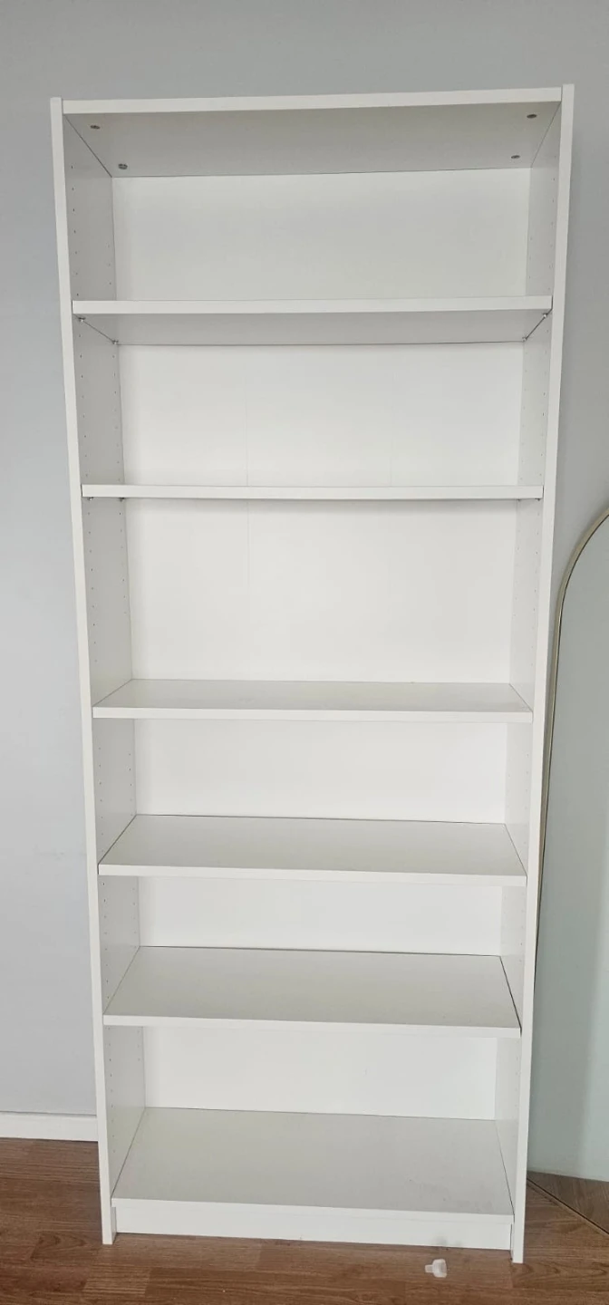 White 6 Shelf Bookshelf