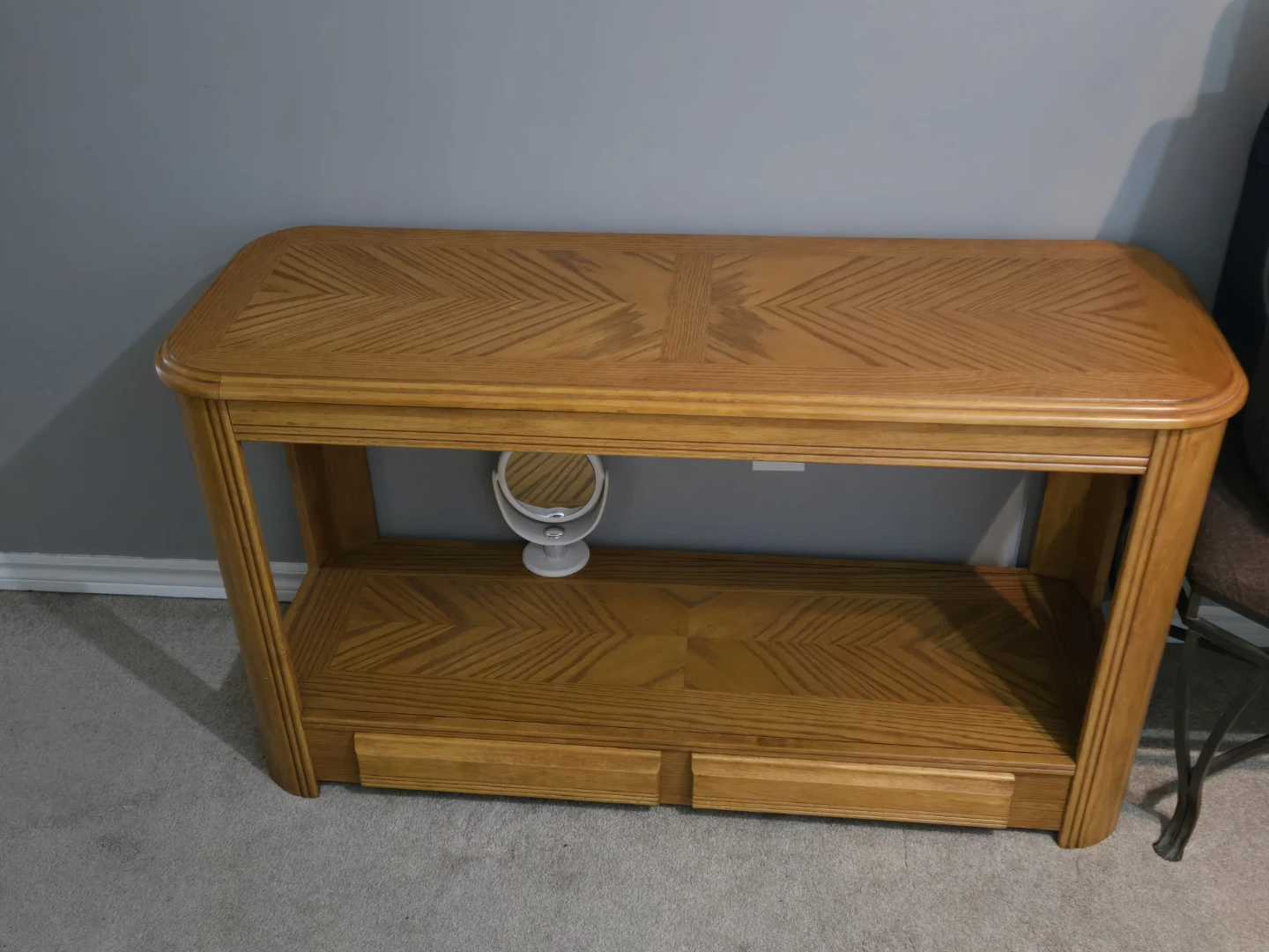 Oak Finish Coffee Table with Drawers - photo 4