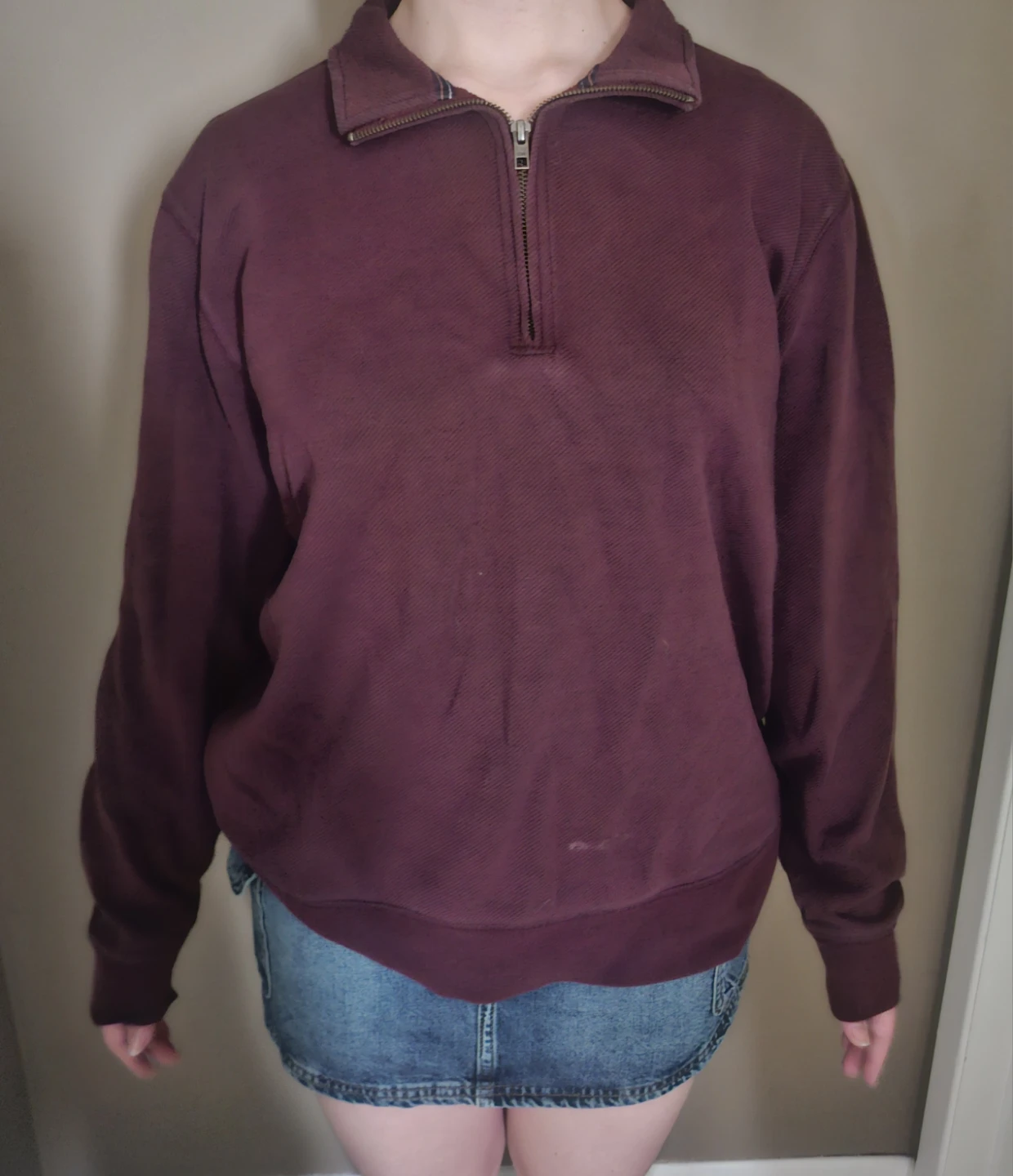 Maroon 1/4 Zip Pullover Sweatshirt