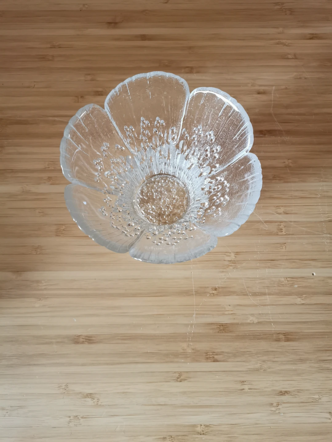 Vintage Frosted Glass Lotus Flower Candle Holder / Trinket - photo 3