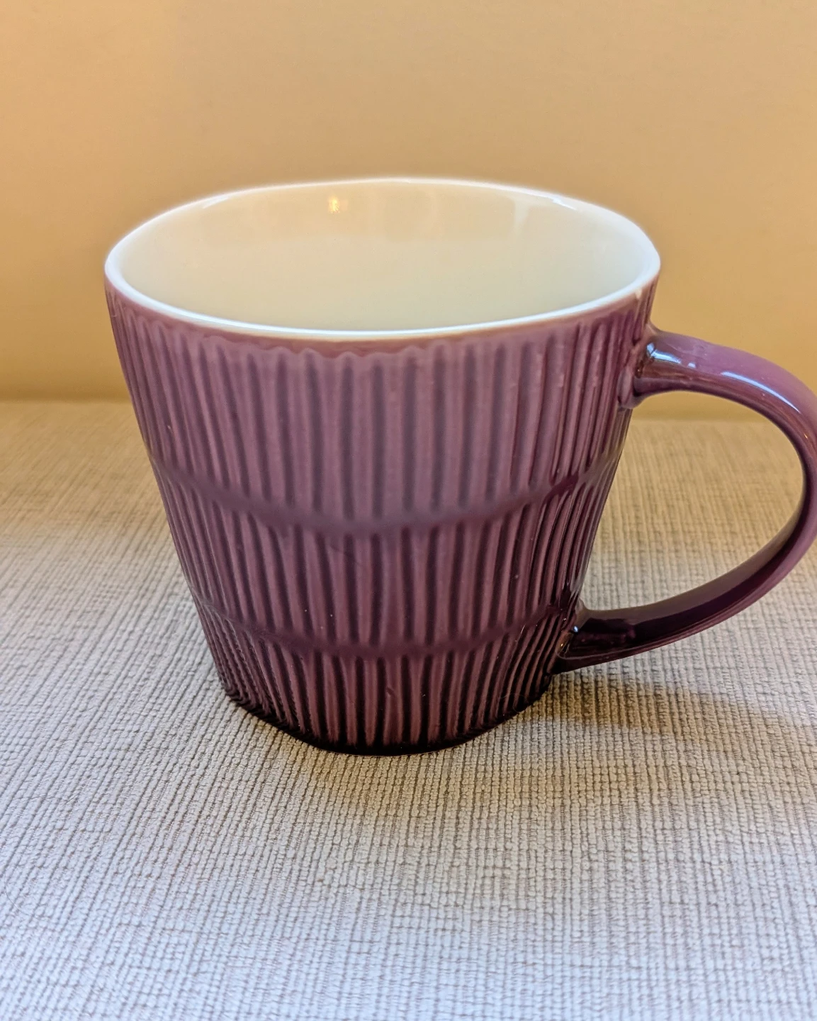 Brand New Purple Ribbed Ceramic Mug