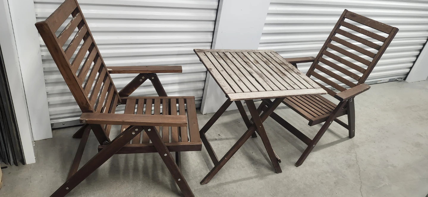 Ikea outdoor foldable table with 2 chairs