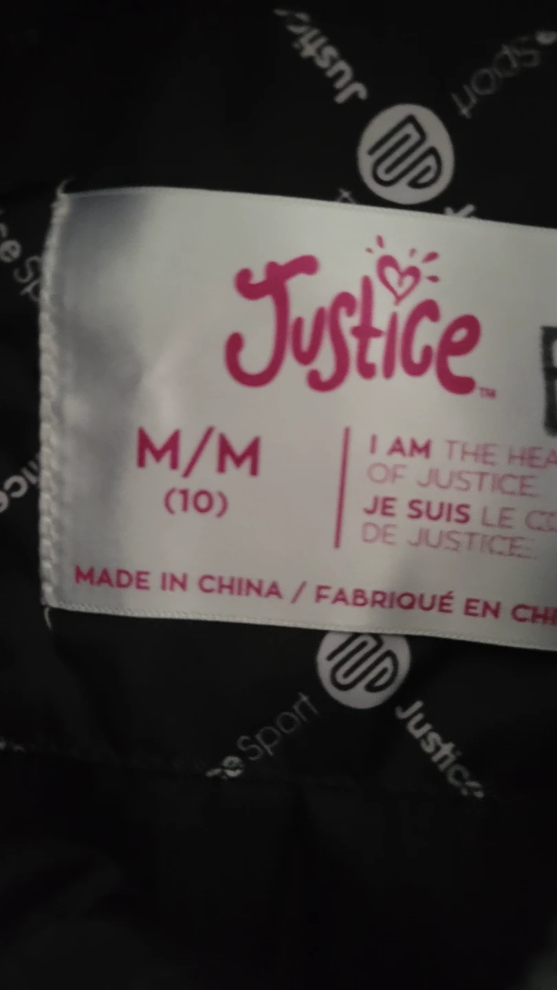 Justice Girls Jacket M/M (10) Black White Patterned Hooded - photo 2